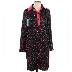 Marc Cain Addition Green and Hot Pink Leopard Cheetah Print Shift Dress N1 4